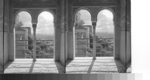 From the window of the the Hall of Ambassadors, downtown Granada, (Alhambra). Spain