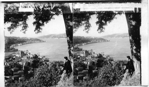 From Asiatic side across Bosphorus Constantinople in distance. Turkey