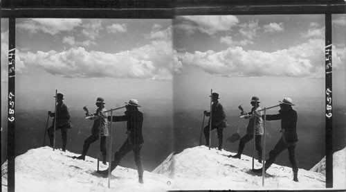 Signaling 15 miles into the valley from summit of Mt. Hood, Oregon