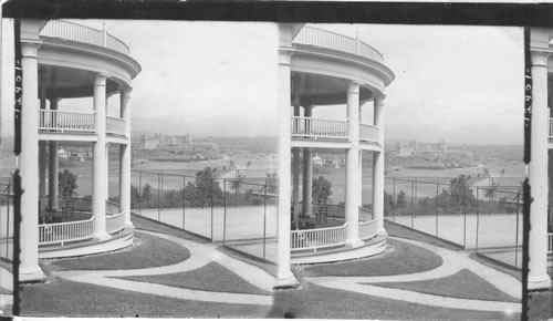 Mt. Washington Hotel and Cloud- Covered Presidential Range from Mt. Pleasant Hotel. White Mts. N. H