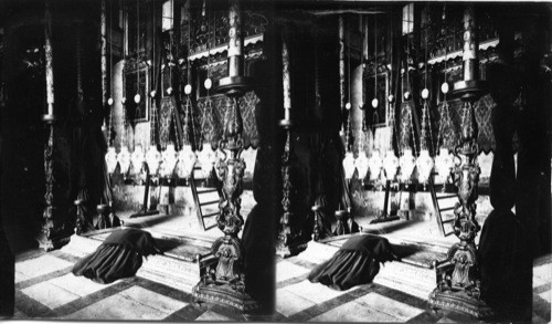 The stone of anointment, Church of the Holy Sepulchre, Jerusalem, Palestine