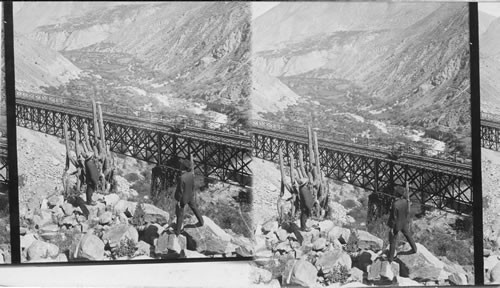 Rallapa Bridge with Rio Rimac Valley in Distance. Oroya Line. Peru