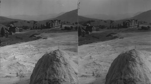 Mammoth Hot Springs Hotel from Devil's Thumb, Yellowstone National Park. Obsolete