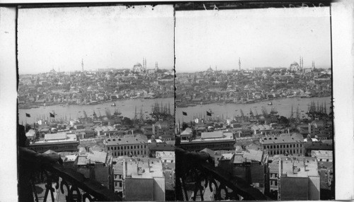 From Galata Tower S. W. over Golden Horn to War Dep’t. Stamboul. Turkey