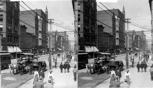 Street Scene (Broadway N. from Chestnut St.), St. Louis, Missouri. U.S