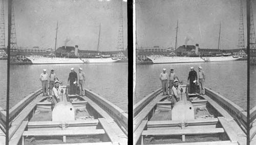 The Mayflower, Washington, D.C., boat and Sailors in foreground. (This view is not to be used by us, but for the Sailors)