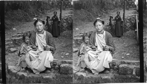 Lepoha woman and child. Darjeeling. India