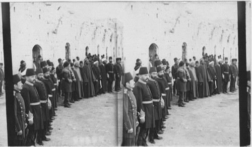 The Mufti, the governor and other high Turkish officials of Jerusalem. Palestine