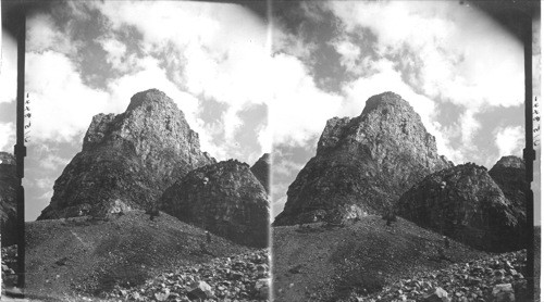 Looking up Tower of Babel, B.C. [Alberta?] Canada. Rocky Mts. Park