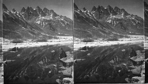 Looking North to the "Red Buttes" in the Lower Maroon Lake - looking E. of North, Colo. (near Leadville)