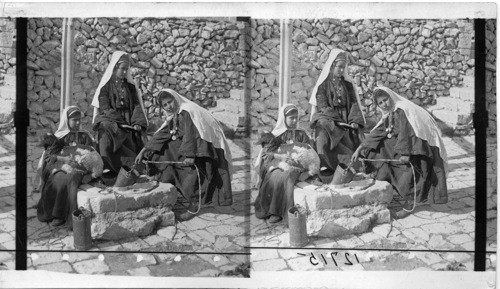 Bethlehem Girls at the well, Palestine