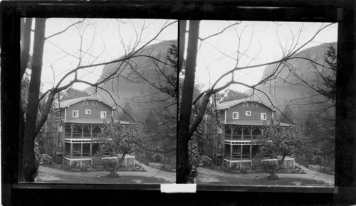 Esmeralda Inn, Chimney Rock Mt. in the background, Blue Ridge Mts., N.C. (Operator not known)