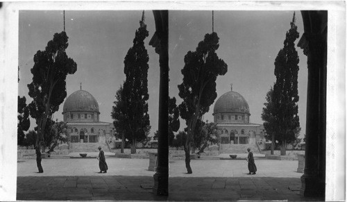 Beautiful Mosque of Omar Dome of Rock, From Mosque El Aksa Jerusalem