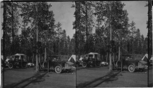 Getting Breakfast in Auto Camp, Old Faithful. Wyo. Hotel, Inns, Lodges