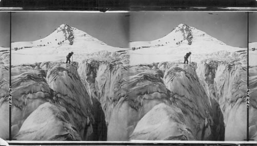 A sea of snow and ice - Elliot Glacier and snow covered slopes of Mt. Hood. Oregon