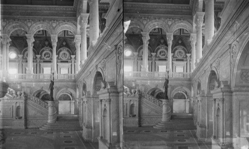 Splendid Entrance Pavilion of the Congressional Library. America's most credited work in architecture, Washington D.C