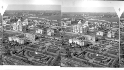 World's Fair. From Ferris Wheel down over French Gardens and Buildings to Brazil, Siam,etc