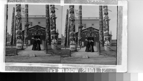 The Alaskan Building and Totem Pole Exhibit. St. Louis Worlds Fair