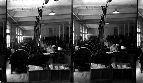 Straightening Silk Fibers, South Manchester, Conn