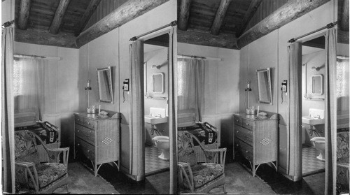 Interior of deluxe cabin toward bath. Grand Canyon, Ariz