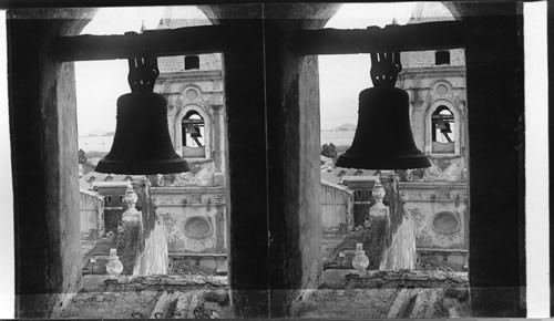 In the Cathedral Belfry, Overlooking the Bay of Panama Beyond the City Roofs - - Panama City, Canal Zone