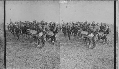 Native troops with band instruments. Mesopotamia