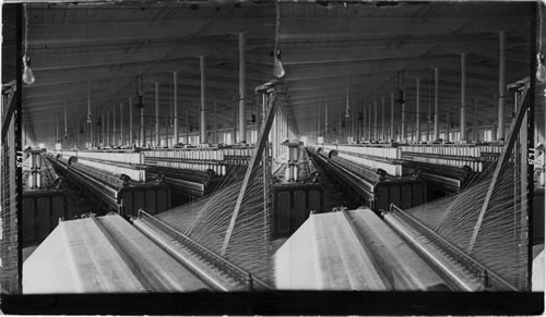 Warping machines in a cotton mill. Augusta, GA