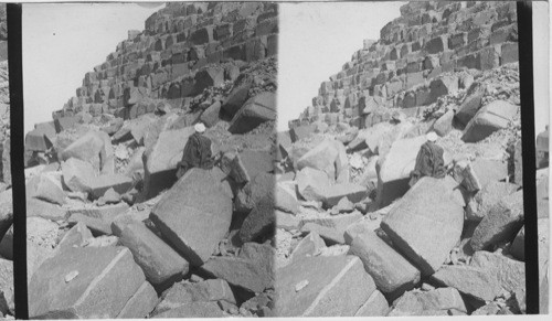 Casing stones at base of Third Great Pyramid, Egypt
