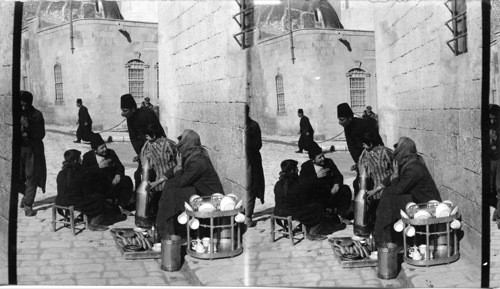 Having Lunch on the Street. Aleppo, Mesopotamia