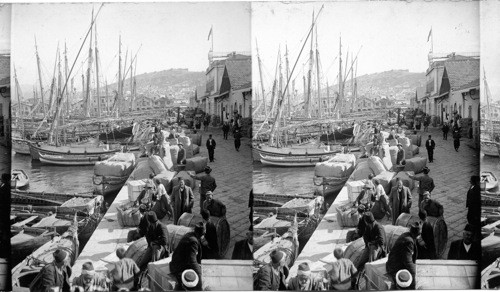 Smyrna’s busy sea front. Asiatic Turkey. Bibical Asia Minor