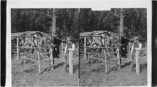 A hunter's cabin in the Rocky Mountains, on the Upper Gallatin River, Montana