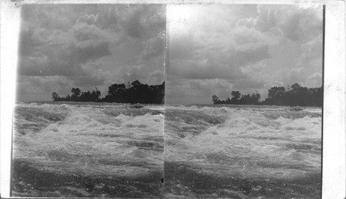 Sun-kissed waters of the Wabash. The River during Spring floods. Indiana