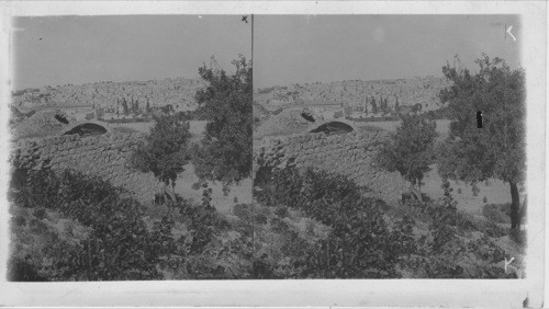 The city of Zion from the traditional place on Mount of Olives where Christ wept over Jerusalem