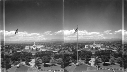 City Hall & Plaza from State Capitol, Denver, Colo