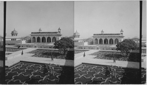 Jehangir Mahel, court of Akbar, looking East. Agra. India