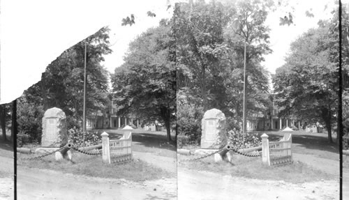 Cooch's Bridge Monument & Cooch's famous House where the English Troops quartered & took their horses in the House. Wilmington, Del