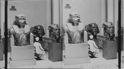 Heads and Busts of Colossal Statues of Ancient Empire, Gizeh Museum, Cairo, Egypt