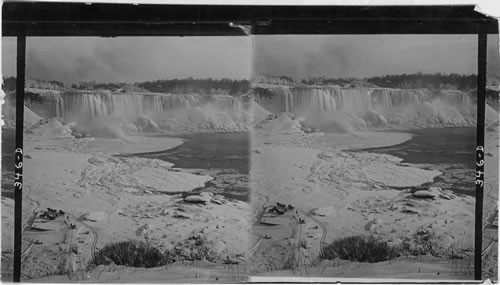 The Ice Bridge and the American Falls, Niagara, N.Y