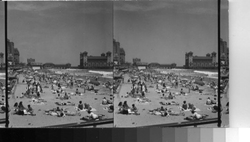 Beach at Atlantic City, Looking North from Steel Pier, Sampson 7/25/47