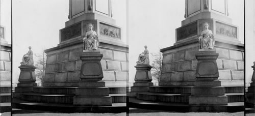 Douglas Monument, statue of Justice, at left statue of History, Chicago, Ill