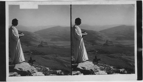 Northeast from Mt. Gerizim over Jacob’s Well and Sychar to Mt. Ebal