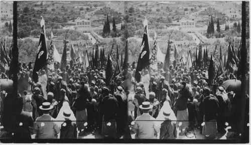 Moslem pilgrims returning to Jerusalem from the mohamadem tomb of Moses Palestine