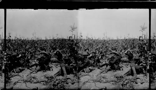 Co. D, 14th N.Y. Militia, awaiting orders to advance. [CUBA - Spanish-American War] 7-90RM