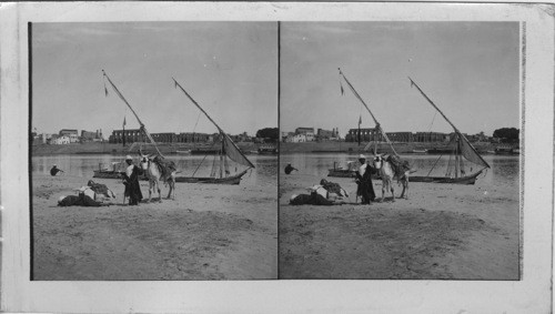 Distant View of Ancient Luxor Looking N. E. across the Nile