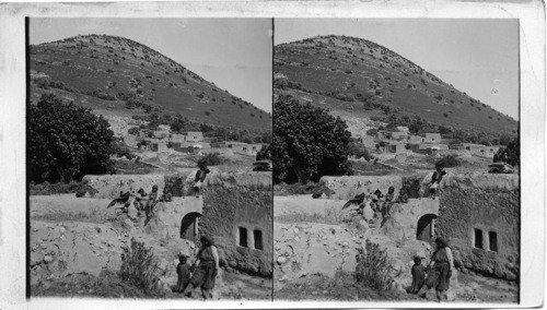 Mt. Tabor, Judea, Palestine. The Village of Debariah on the slopes of Mt. Tabor