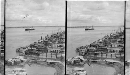 Guayaquil, River Front, Showing Grace Liner, Santa Clara in the Harbor. Ecuador