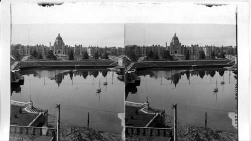 Parliament House South Over Harbor from Post Office - Victoria, B. Columbia. Canada