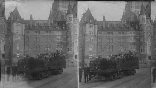 Tourists on Sightseeing Car, Chateau Frontenac, Quebec