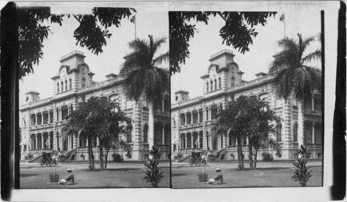 Old Palace of Honolulu now the Executive Mansion. Hawaii