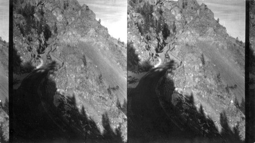 Looking N.W. to "Hell Gate," a part of the Broadmoor Cheyenne Mountain Highway. Colorado Springs, Colo